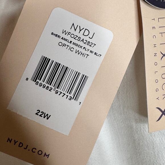 Not Your Daughters Jeans‎ NYDJ Sheri Slim Ankle Jeans Side Slits Optic White 22W - Picture 12 of 13